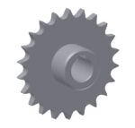 Kettenrad mit beids. Nabe 10B-1 Z=22 D=25+Nut