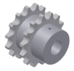 Doppel-Kettenrad mit Nabe 10B-1, Z=14 D=20+Nut