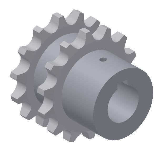 03458aa_XL Doppel-Kettenrad mit Nabe 10B-1, Z=14 D=25+Nut – Bild 1